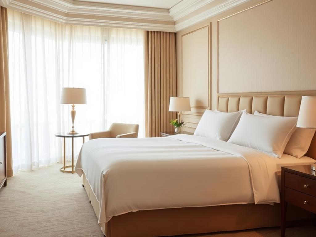 Hotel suite with king bed